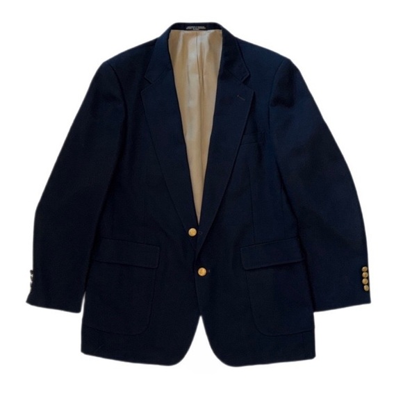 Johnny Bench MVP Collection Men’s Navy Blazer 42L Gold Crest Buttons Sport Coat - Picture 5 of 13